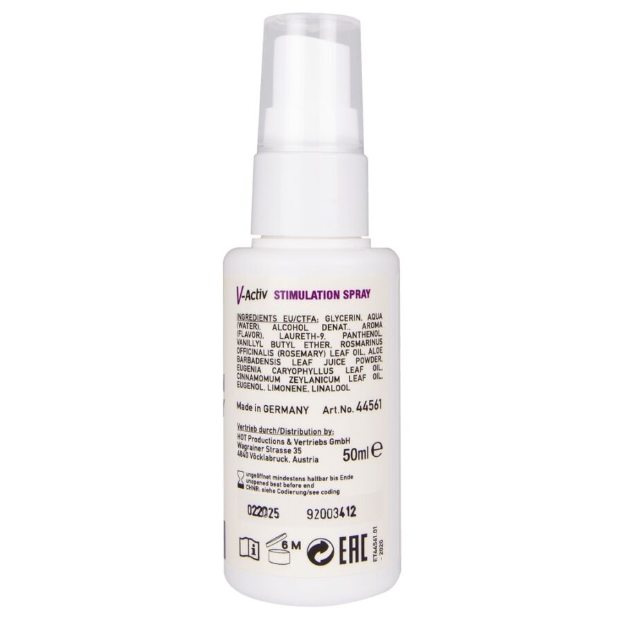 HOT - V-ACTIV SPRAY STIMOLANTE DONNA 50 ML - HOT | Lingerie Harness Boutique