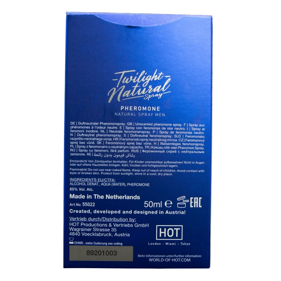 HOT - TWILIGHT PHEROMONE SPRAY NATURALE UOMO 50 ML - HOT | Lingerie Harness Boutique