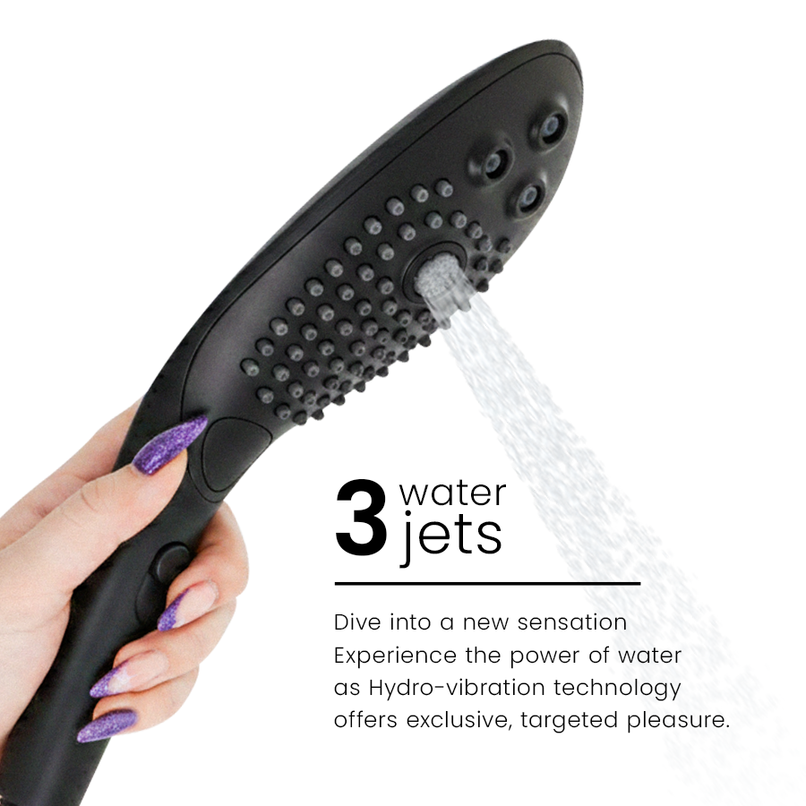 WOMANIZER - SOFFIONE DOCCIA STIMOLANTE CLITORIDEO WAVE NERO - WOMANIZER | Lingerie Harness Boutique