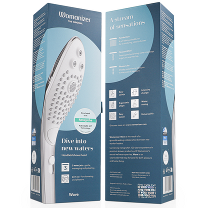WOMANIZER - SOFFIONE DOCCIA STIMOLANTE CLITORIDEO WAVE CROMATO - WOMANIZER | Lingerie Harness Boutique