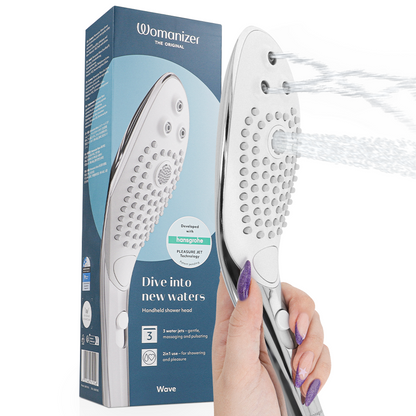 WOMANIZER - SOFFIONE DOCCIA STIMOLANTE CLITORIDEO WAVE CROMATO - WOMANIZER | Lingerie Harness Boutique