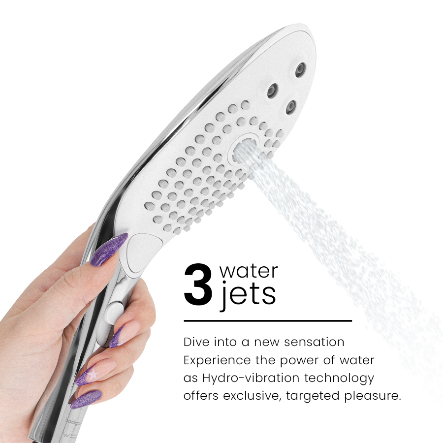 WOMANIZER - SOFFIONE DOCCIA STIMOLANTE CLITORIDEO WAVE CROMATO - WOMANIZER | Lingerie Harness Boutique