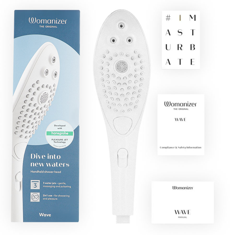 WOMANIZER - SOFFIONE DOCCIA STIMOLANTE CLITORIDEO WAVE BIANCO - WOMANIZER | Lingerie Harness Boutique