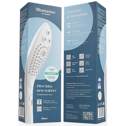 WOMANIZER - SOFFIONE DOCCIA STIMOLANTE CLITORIDEO WAVE BIANCO - WOMANIZER | Lingerie Harness Boutique
