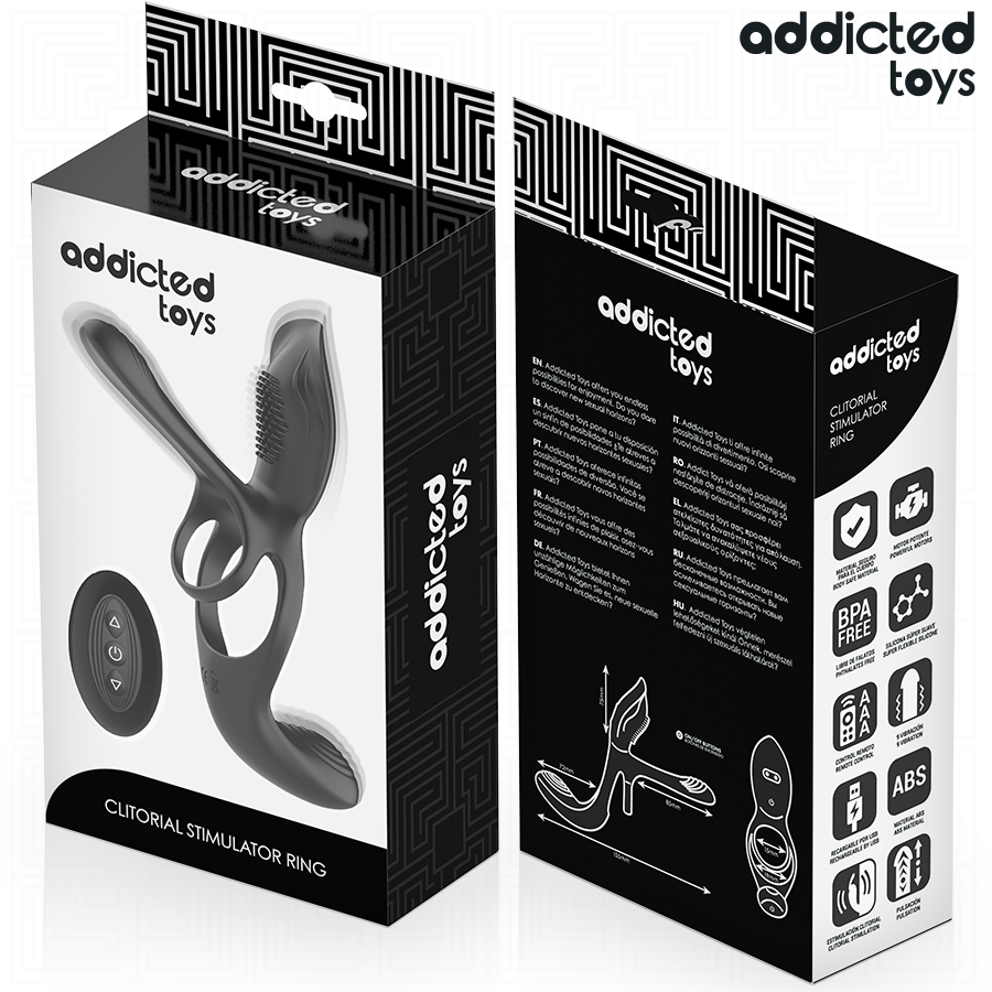 ADDICTED TOYS - DOPPIO ANELLO PER PENE CON STIMOLATORE CLITORIDEO - ADDICTED TOYS | Lingerie Harness Boutique
