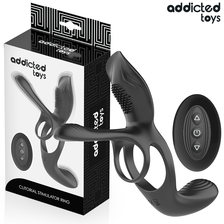ADDICTED TOYS - DOPPIO ANELLO PER PENE CON STIMOLATORE CLITORIDEO - ADDICTED TOYS | Lingerie Harness Boutique