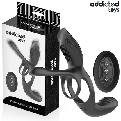 ADDICTED TOYS - DOPPIO ANELLO PER PENE CON STIMOLATORE CLITORIDEO - ADDICTED TOYS | Lingerie Harness Boutique