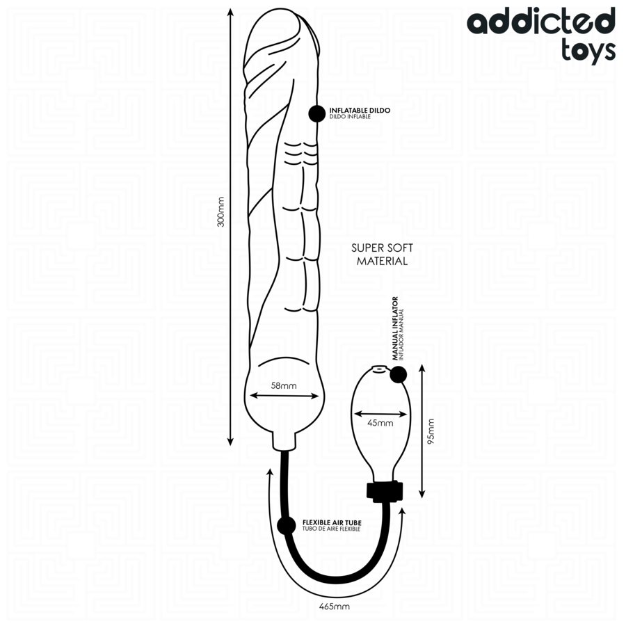 ADDICTED TOYS - DILDO GONFIABILE MODELLO XL 5 - ADDICTED TOYS | Lingerie Harness Boutique