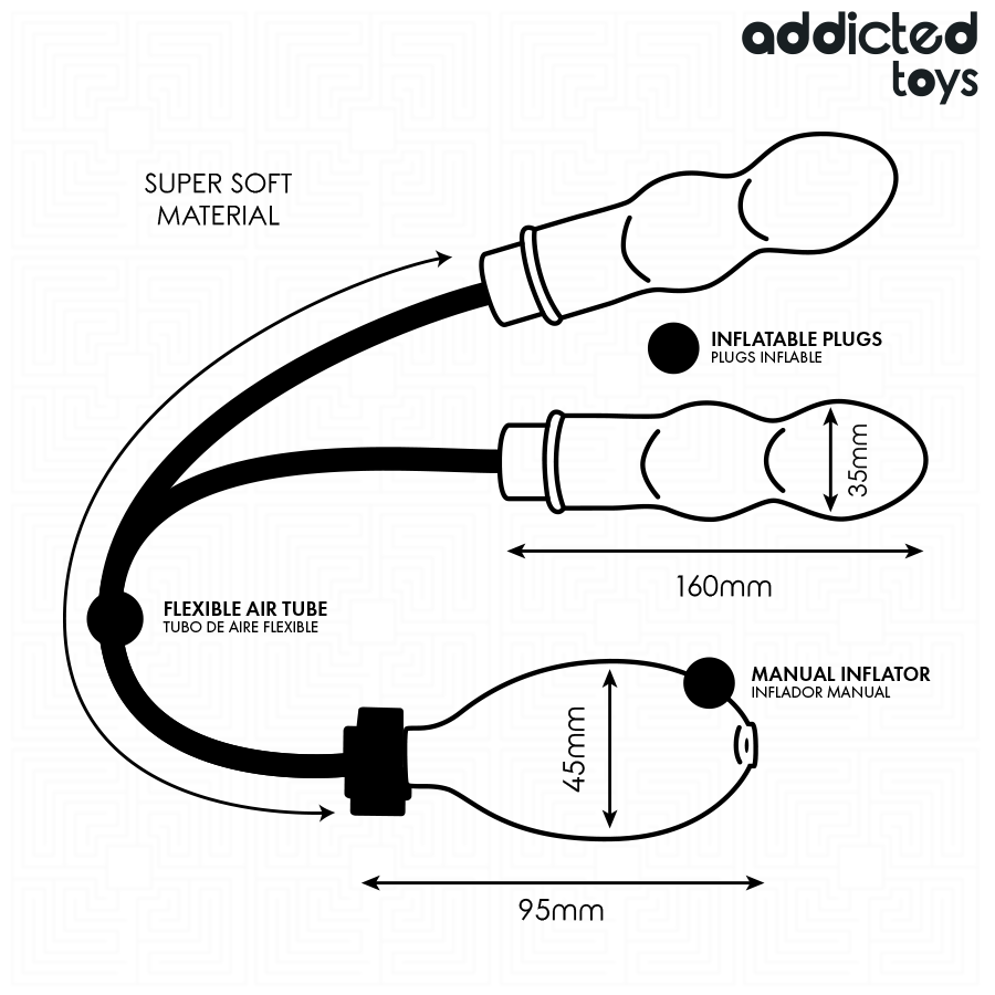 ADDICTED TOYS - DOPPIO TAPPO ANALE GONFIABILE MODELLO 1 - ADDICTED TOYS | Lingerie Harness Boutique