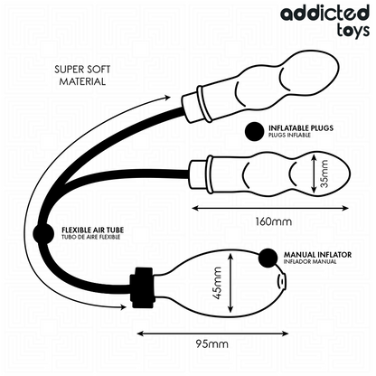 ADDICTED TOYS - DOPPIO TAPPO ANALE GONFIABILE MODELLO 1 - ADDICTED TOYS | Lingerie Harness Boutique