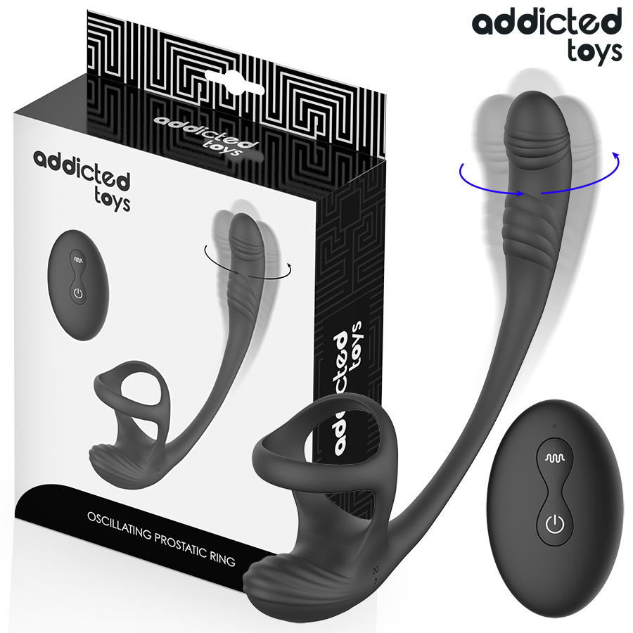 ADDICTED TOYS - PLUG ANALE CON VIBRAZIONE E OSCILLAZIONE A 360º E STIMOLATORE DEI TESTICOLI - ADDICTED TOYS | Lingerie Harness Boutique