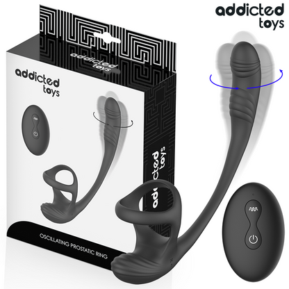 ADDICTED TOYS - PLUG ANALE CON VIBRAZIONE E OSCILLAZIONE A 360º E STIMOLATORE DEI TESTICOLI - ADDICTED TOYS | Lingerie Harness Boutique