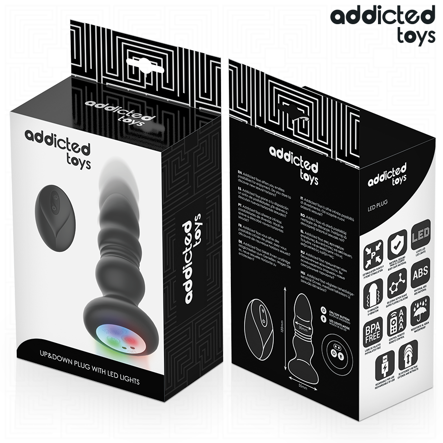 ADDICTED TOYS - TAPPO ANALE ROTANTE E VIBRANTE, LUCE LED, TELECOMANDO - ADDICTED TOYS | Lingerie Harness Boutique