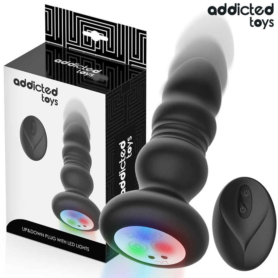 ADDICTED TOYS - TAPPO ANALE ROTANTE E VIBRANTE, LUCE LED, TELECOMANDO - ADDICTED TOYS | Lingerie Harness Boutique