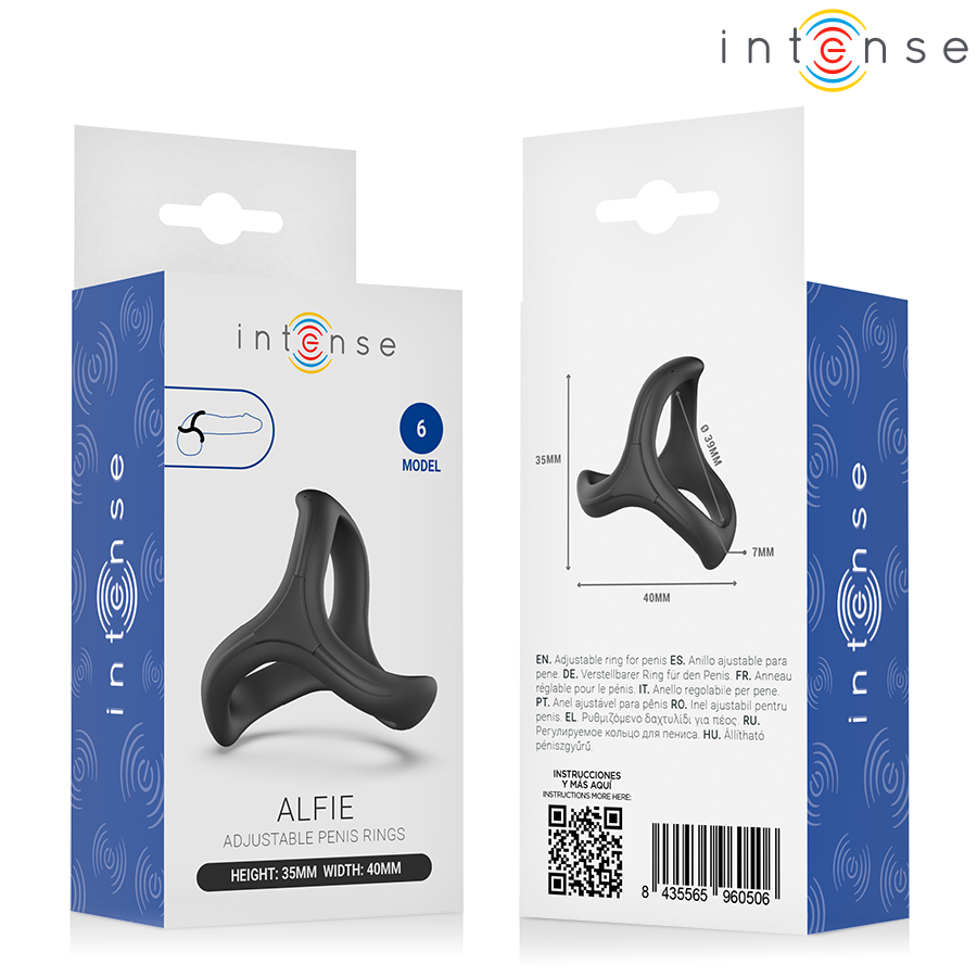 INTENSE - ALFIE ANELLO PER PENE TRIPLO REGOLABILE MODELLO 6 - INTENSE FOR HIM | Lingerie Harness Boutique