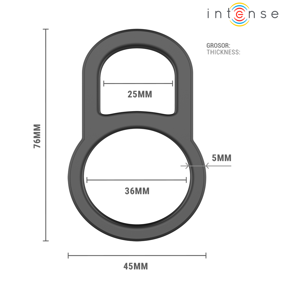 INTENSE - CONLETH ANELLO PER PENE DOPPIO REGOLABILE MODELLO 3 - INTENSE FOR HIM | Lingerie Harness Boutique
