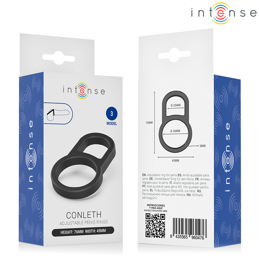 INTENSE - CONLETH ANELLO PER PENE DOPPIO REGOLABILE MODELLO 3 - INTENSE FOR HIM | Lingerie Harness Boutique