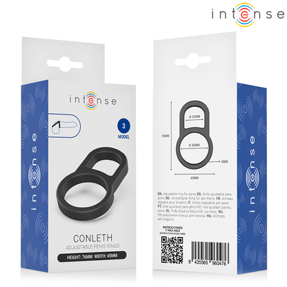 INTENSE - CONLETH ANELLO PER PENE DOPPIO REGOLABILE MODELLO 3 - INTENSE FOR HIM | Lingerie Harness Boutique