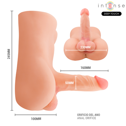 INTENSE DEEP TOUCH - DAMIEN TORSO CON DILDO REALISTICO CON TELECOMANDO A SPINTA E VIBRAZIONE 3,5 KG - INTENSE BODIES & MASTURBATORS | Lingerie Harness Boutique