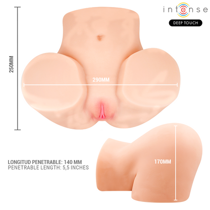 INTENSE DEEP TOUCH - MASTURBATORE VAGINALE GINGER CON EFFETTI DI ASPIRAZIONE, CALORE, VIBRAZIONE E VOCALE CON TELECOMANDO 5,3 KG - INTENSE BODIES & MASTURBATORS | Lingerie Harness Boutique