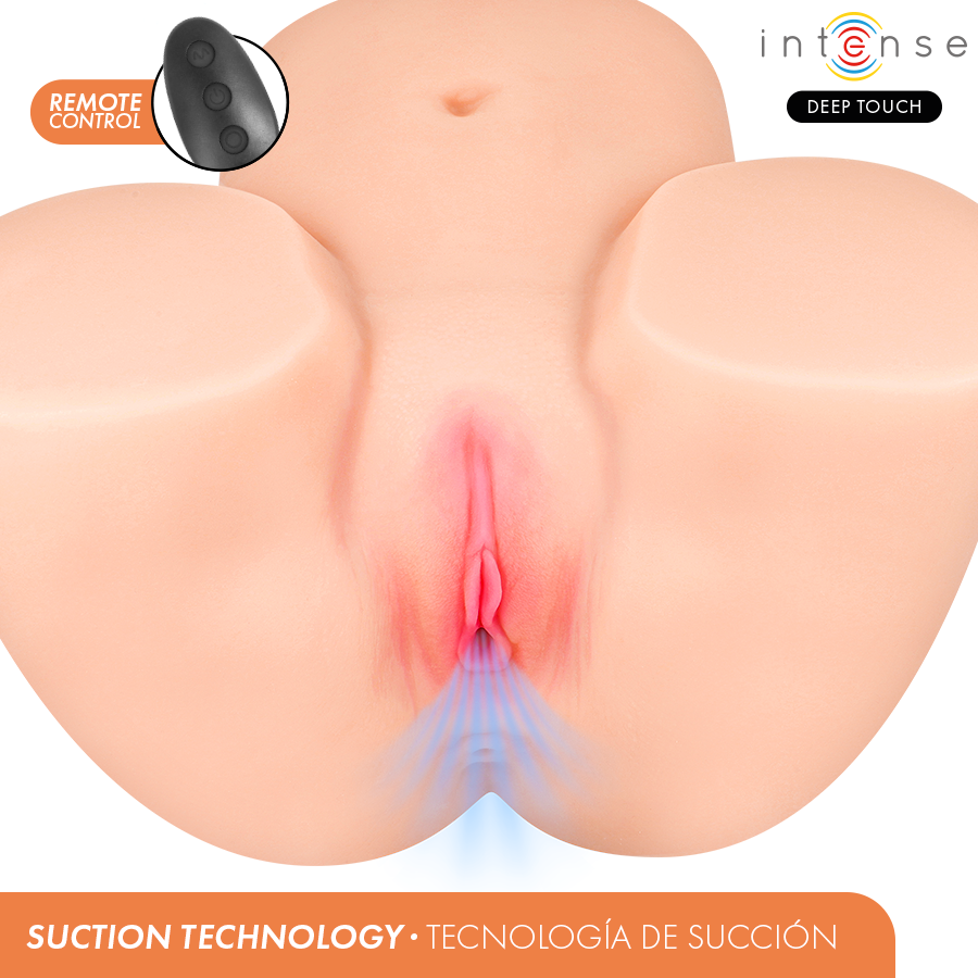 INTENSE DEEP TOUCH - MASTURBATORE VAGINALE GINGER CON EFFETTI DI ASPIRAZIONE, CALORE, VIBRAZIONE E VOCALE CON TELECOMANDO 5,3 KG - INTENSE BODIES & MASTURBATORS | Lingerie Harness Boutique