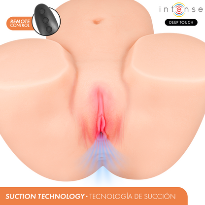 INTENSE DEEP TOUCH - MASTURBATORE VAGINALE GINGER CON EFFETTI DI ASPIRAZIONE, CALORE, VIBRAZIONE E VOCALE CON TELECOMANDO 5,3 KG - INTENSE BODIES & MASTURBATORS | Lingerie Harness Boutique