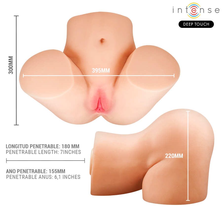INTENSE DEEP TOUCH - JULIA MASTURBATORE VAGINALE CON ASPIRAZIONE, CALORE, VIBRAZIONE ED EFFETTI VOCALI CON TELECOMANDO 9 KG - INTENSE BODIES & MASTURBATORS | Lingerie Harness Boutique