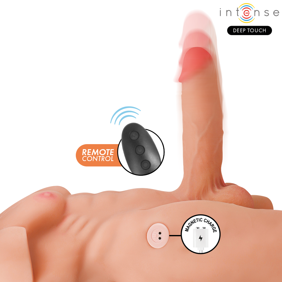 INTENSE DEEP TOUCH - MARTY TORSO CON ANO E DILDO REALISTICO CON SPINTA E VIBRAZIONE, TELECOMANDO, 6,2 KG - INTENSE BODIES & MASTURBATORS | Lingerie Harness Boutique