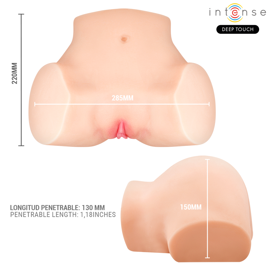 INTENSE DEEP TOUCH - NICOLE MASTURBATORE VAGINALE CON EFFETTI DI ASPIRAZIONE, CALORE, VIBRAZIONE E VOCALE CON TELECOMANDO 5,3 KG - INTENSE BODIES & MASTURBATORS | Lingerie Harness Boutique
