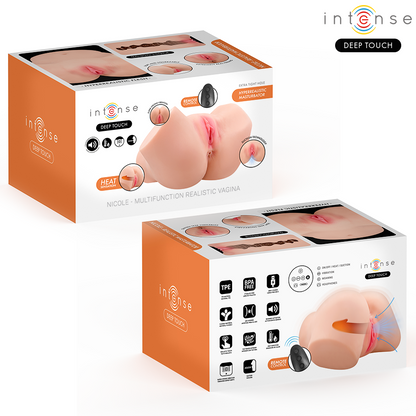 INTENSE DEEP TOUCH - NICOLE MASTURBATORE VAGINALE CON EFFETTI DI ASPIRAZIONE, CALORE, VIBRAZIONE E VOCALE CON TELECOMANDO 5,3 KG - INTENSE BODIES & MASTURBATORS | Lingerie Harness Boutique