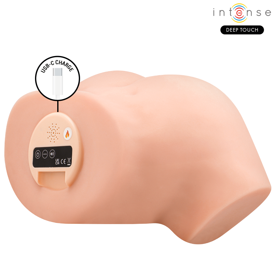 INTENSE DEEP TOUCH - NICOLE MASTURBATORE VAGINALE CON EFFETTI DI ASPIRAZIONE, CALORE, VIBRAZIONE E VOCALE CON TELECOMANDO 5,3 KG - INTENSE BODIES & MASTURBATORS | Lingerie Harness Boutique