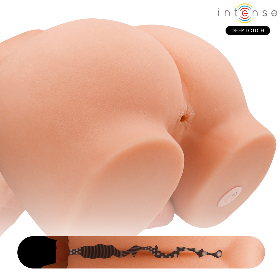 INTENSE DEEP TOUCH - TORSO RICHIE CON ANO E DILDO REALISTICO CON TELECOMANDO A SPINTA E VIBRAZIONE 4,7 KG - INTENSE BODIES & MASTURBATORS | Lingerie Harness Boutique