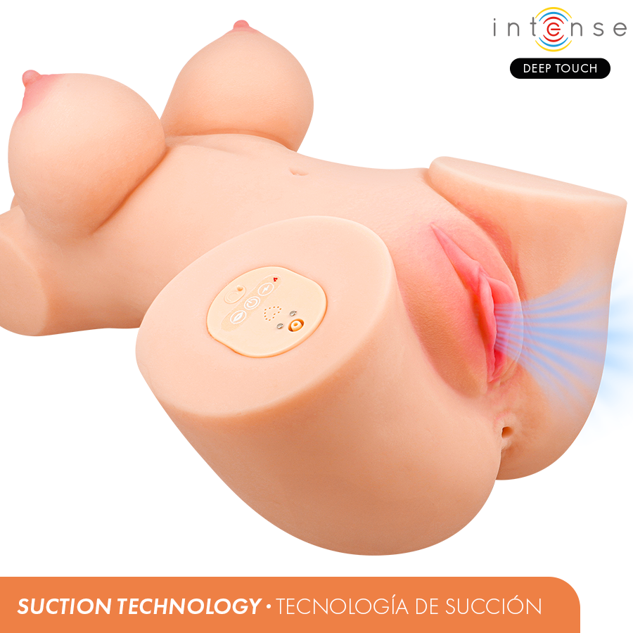 INTENSE DEEP TOUCH - VERO TORSO VAGINA CON EFFETTI DI ASPIRAZIONE, CALORE, VIBRAZIONE E VOCALE CON TELECOMANDO 5,5 KG - INTENSE BODIES & MASTURBATORS | Lingerie Harness Boutique