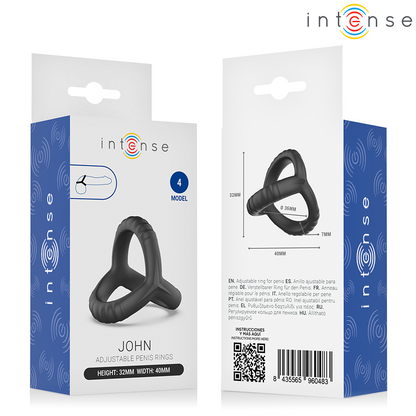 INTENSE - JOHN ANELLO PER PENE TRIPLO REGOLABILE MODELLO 4 - INTENSE FOR HIM | Lingerie Harness Boutique