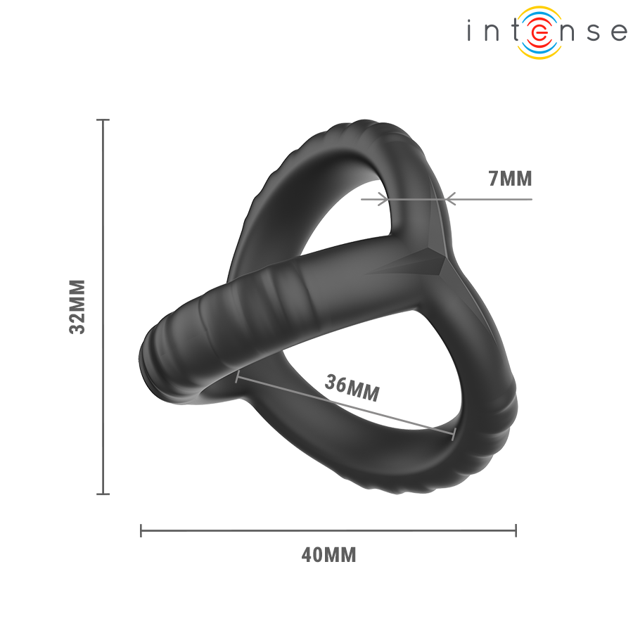 INTENSE - JOHN ANELLO PER PENE TRIPLO REGOLABILE MODELLO 4 - INTENSE FOR HIM | Lingerie Harness Boutique