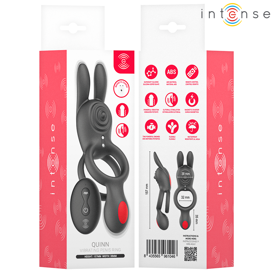 INTENSE - QUINN ANELLO A DOPPIA VIBRAZIONE CON TELECOMANDO - INTENSE COUPLES TOYS | Lingerie Harness Boutique
