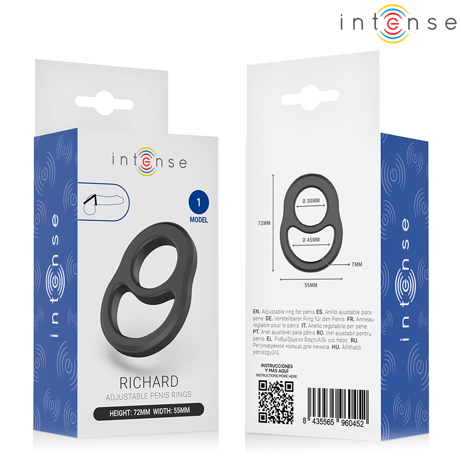 INTENSE - RICHARD DOPPIO ANELLO PER PENE MODELLO 1 - INTENSE FOR HIM | Lingerie Harness Boutique