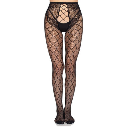 LEG AVENUE - COLLANT A RETE 1966 CON SLIP SENZA CAVALLO NERO - TAGLIA UNICA - LEG AVENUE HOSIERY | Lingerie Harness Boutique