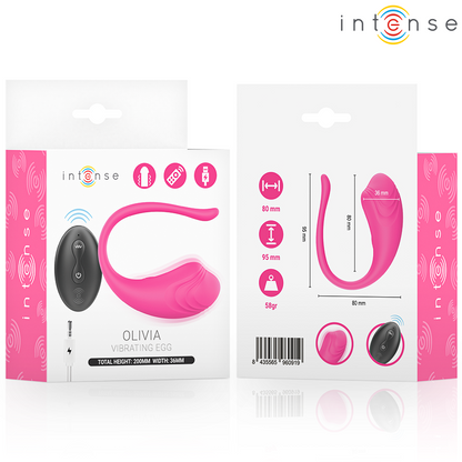 INTENSE - OLIVIA PINK UOVO VIBRANTE CON TELECOMANDO - INTENSE REMOTE CONTROL | Lingerie Harness Boutique