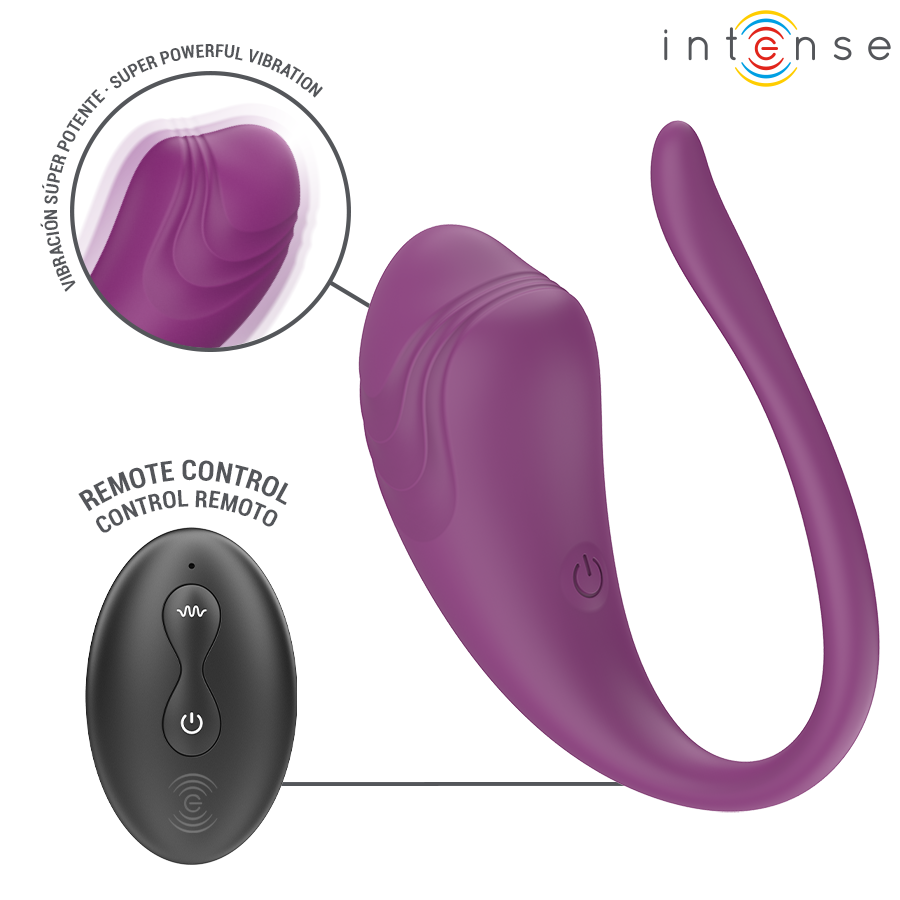 INTENSE - OLIVIA PURPLE UOVO VIBRANTE CON TELECOMANDO - INTENSE REMOTE CONTROL | Lingerie Harness Boutique