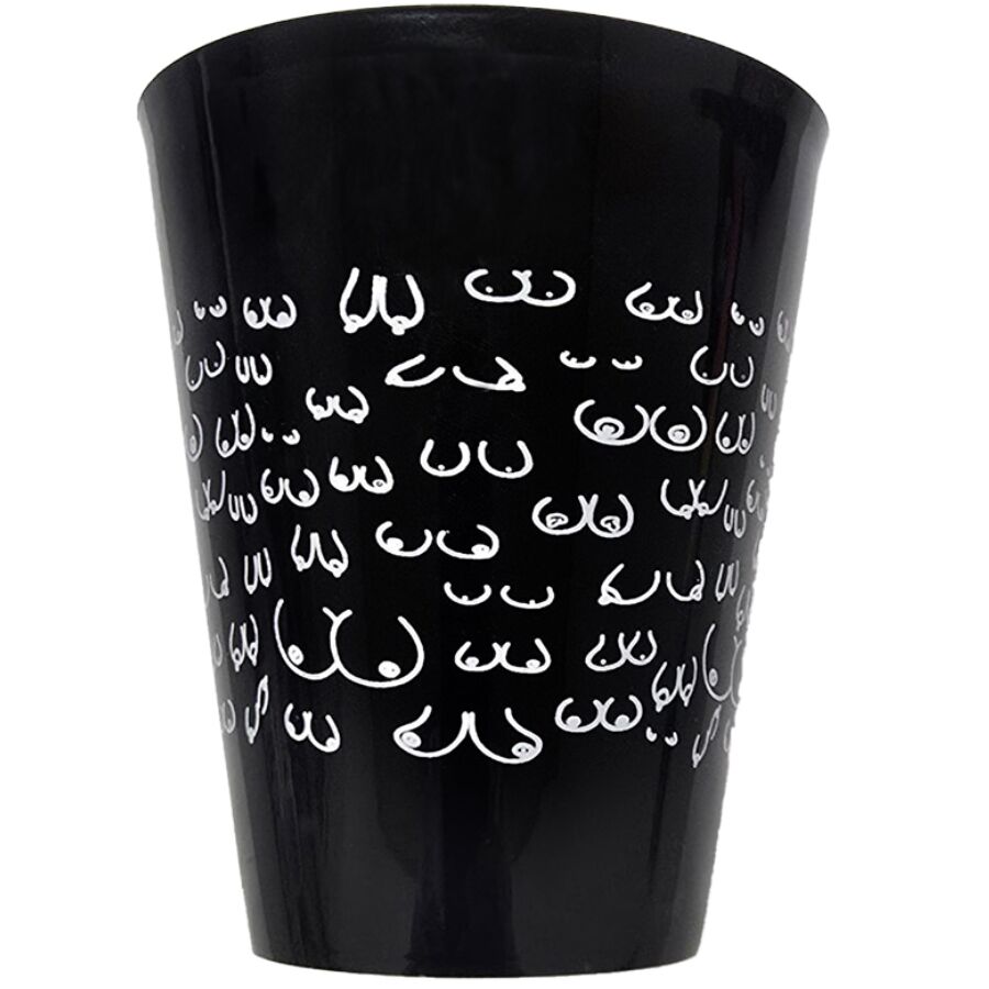 DIABLO PICANTE - TAZZA NERA 500 ML CON SENO BIANCO - DIABLO PICANTE | Lingerie Harness Boutique