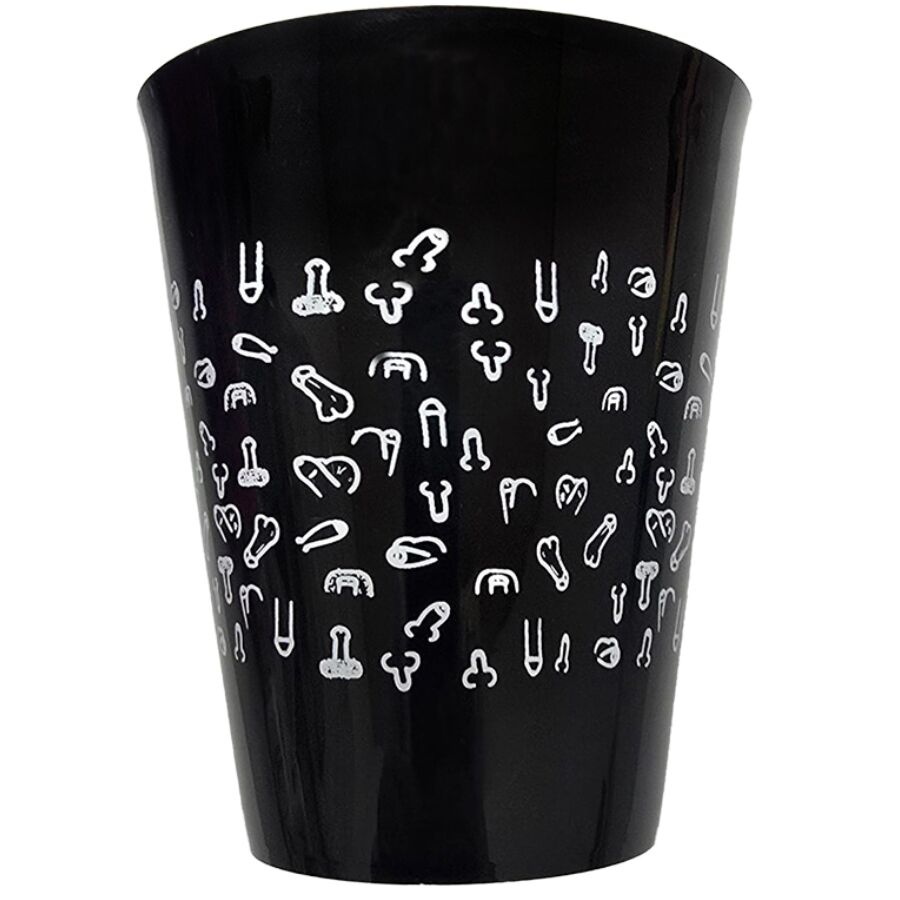 DIABLO PICANTE - TAZZA NERA 500 ML CON PENI BIANCHI - DIABLO PICANTE | Lingerie Harness Boutique
