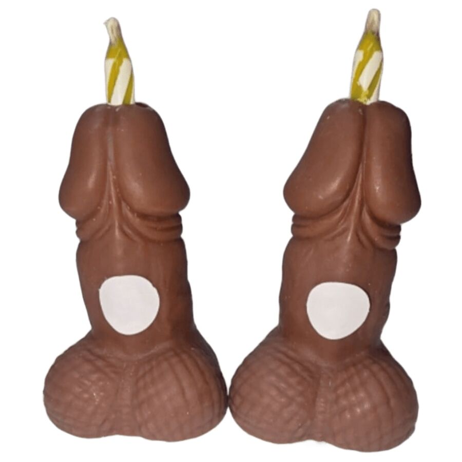 DIABLO PICANTE - CANDELE CON NUMERI DI COMPLEANNO A FORMA DI PENE TONO SCURO 2 UNITÀ - DIABLO PICANTE | Lingerie Harness Boutique