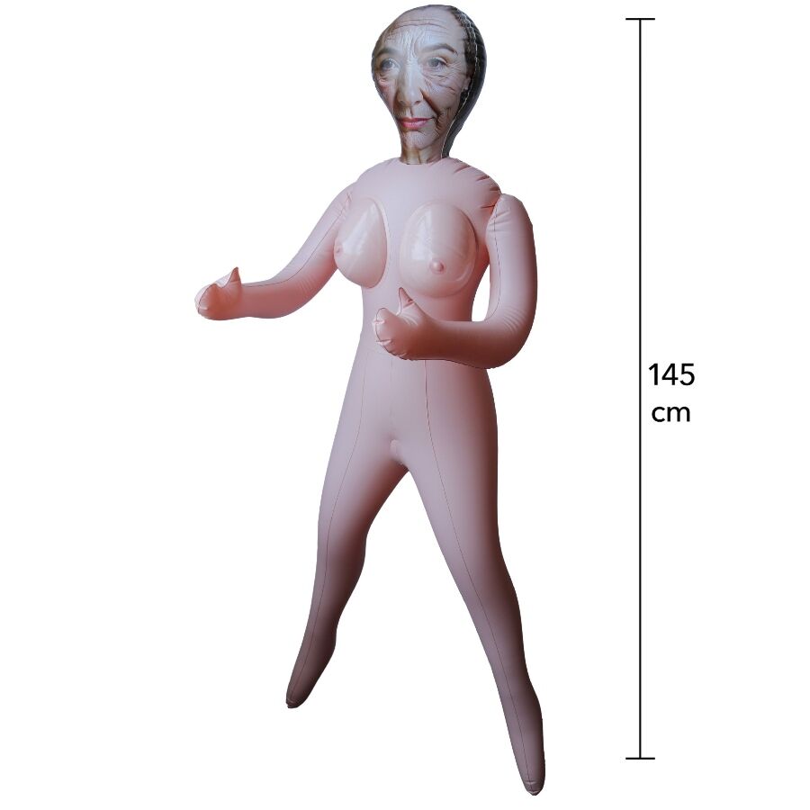 HIDDEN DESIRE - HORNY GRANNY BAMBOLA GONFIABILE NONNA ECCITATA 145 CM - HIDDEN DESIRE | Lingerie Harness Boutique