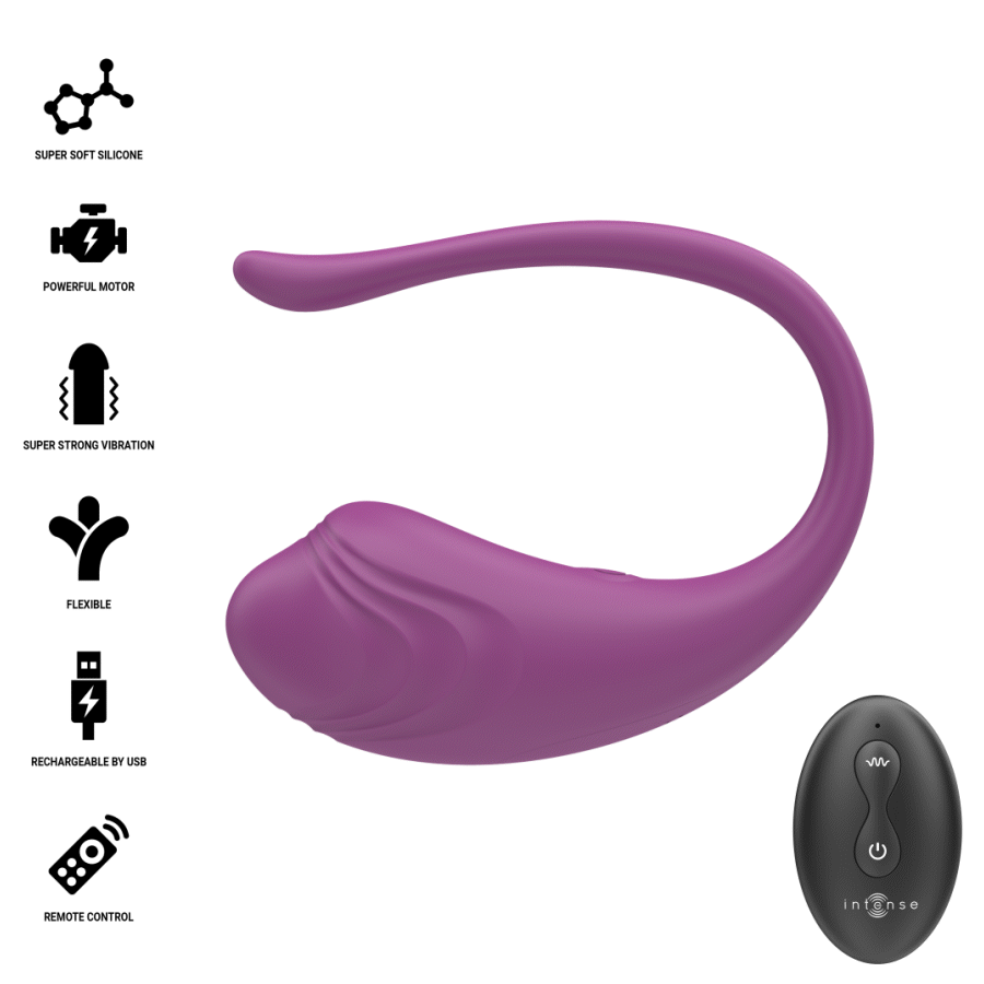 INTENSE - OLIVIA PURPLE UOVO VIBRANTE CON TELECOMANDO - INTENSE REMOTE CONTROL | Lingerie Harness Boutique