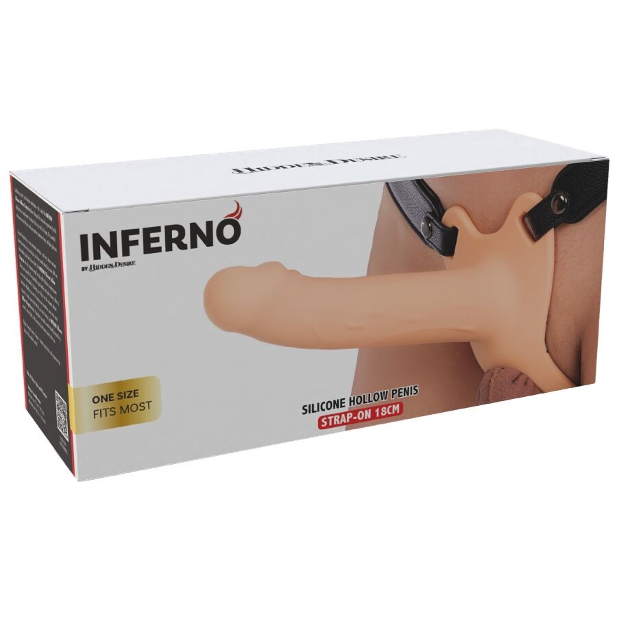 HIDDEN DESIRE - INFERNO GUAINA PER PENE CON STRAP-ON IN SILICONE 18 CM - HIDDEN DESIRE | Lingerie Harness Boutique