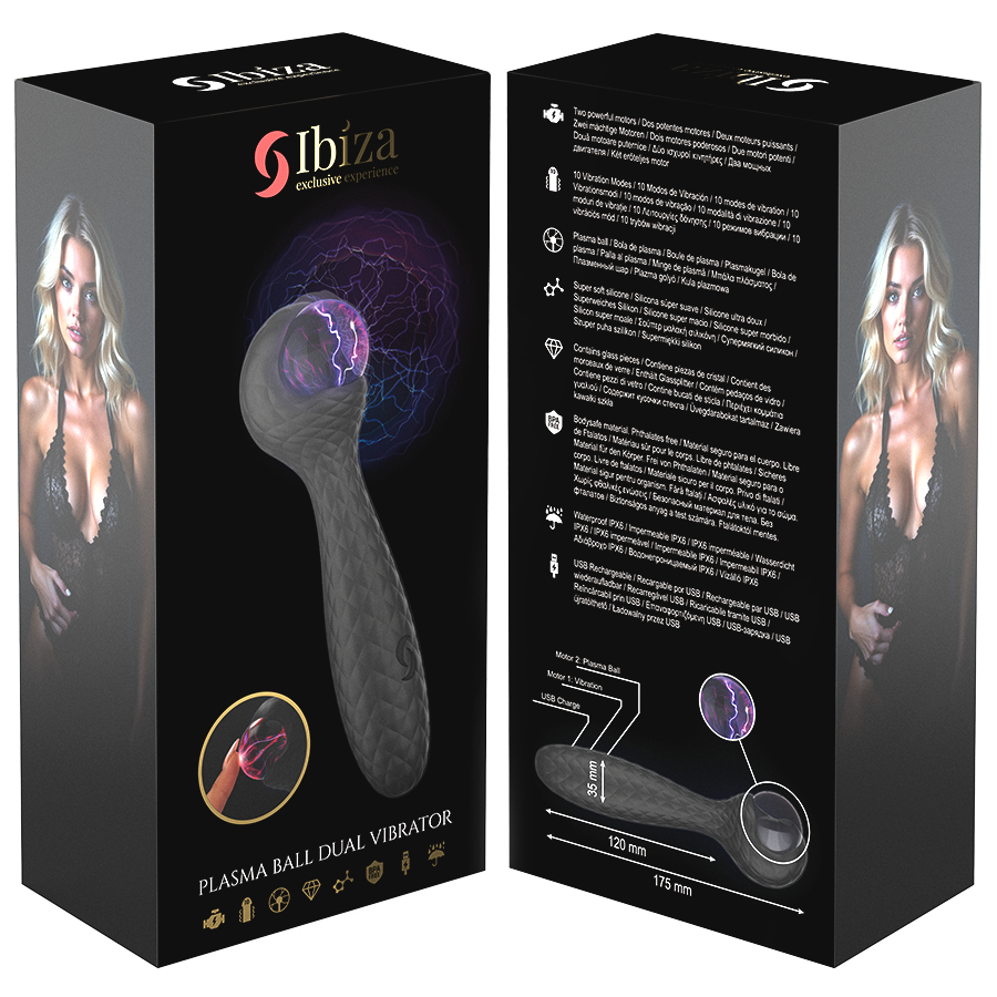 IBIZA - VIBRATORE E STIMOLATORE A SFERA DI PLASMA - IBIZA TECHNOLOGY | Lingerie Harness Boutique