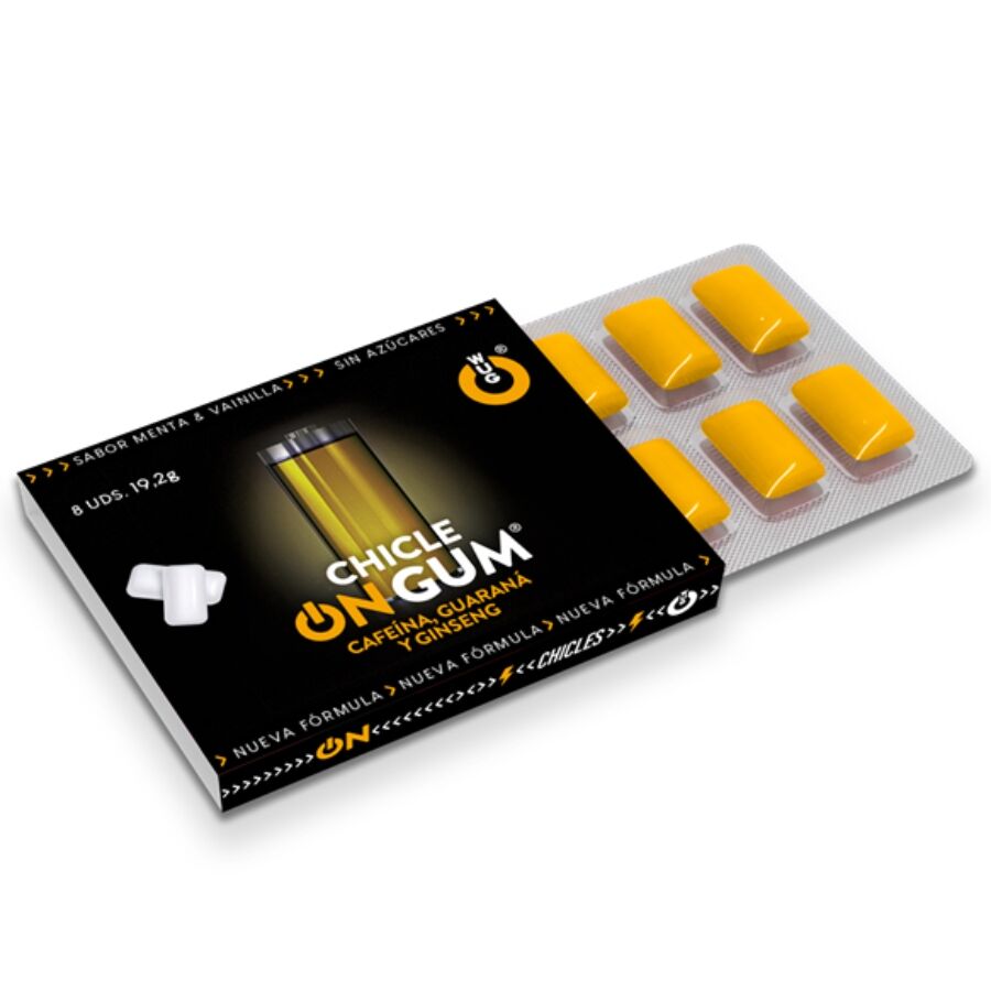 WUG GUM - ON CON CAFFEINA, GINSENG E GOMMA DI GUARANÀ 1 X 8 UNITÀ - WUG GUM | Lingerie Harness Boutique