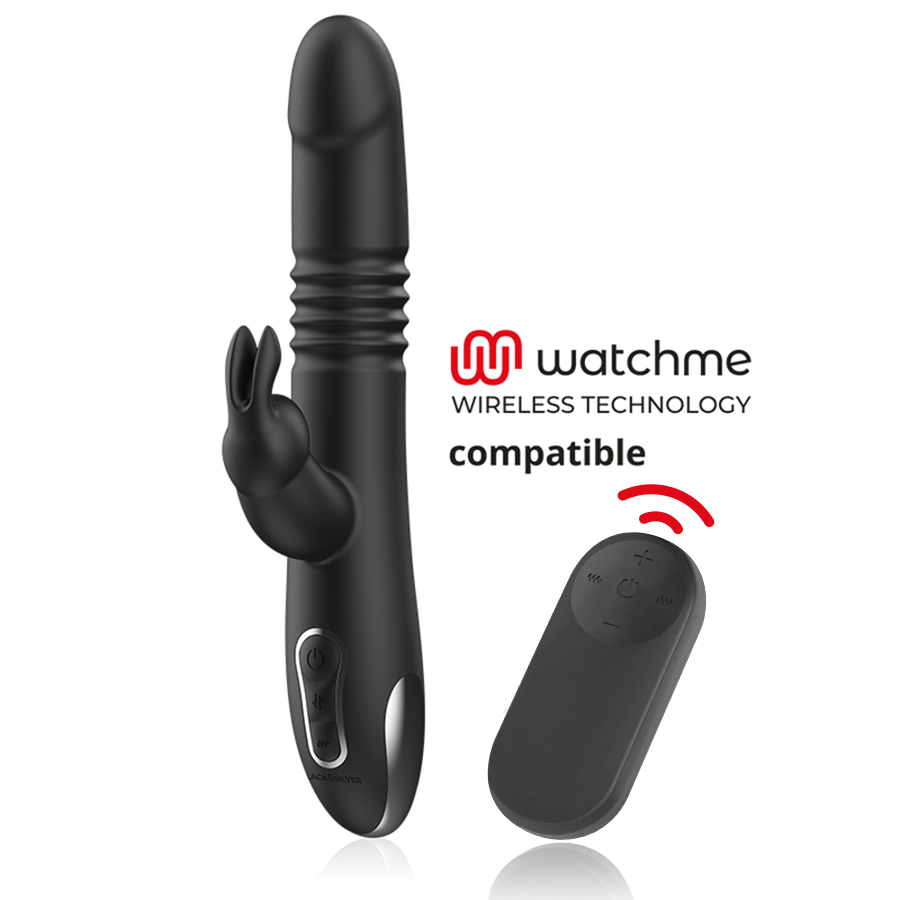 BLACK&SILVER - VIBRA STIMOLANTE KENJI COMPATIBILE CON LA TECNOLOGIA WIRELESS WATCHME - BLACK&SILVER | Lingerie Harness Boutique