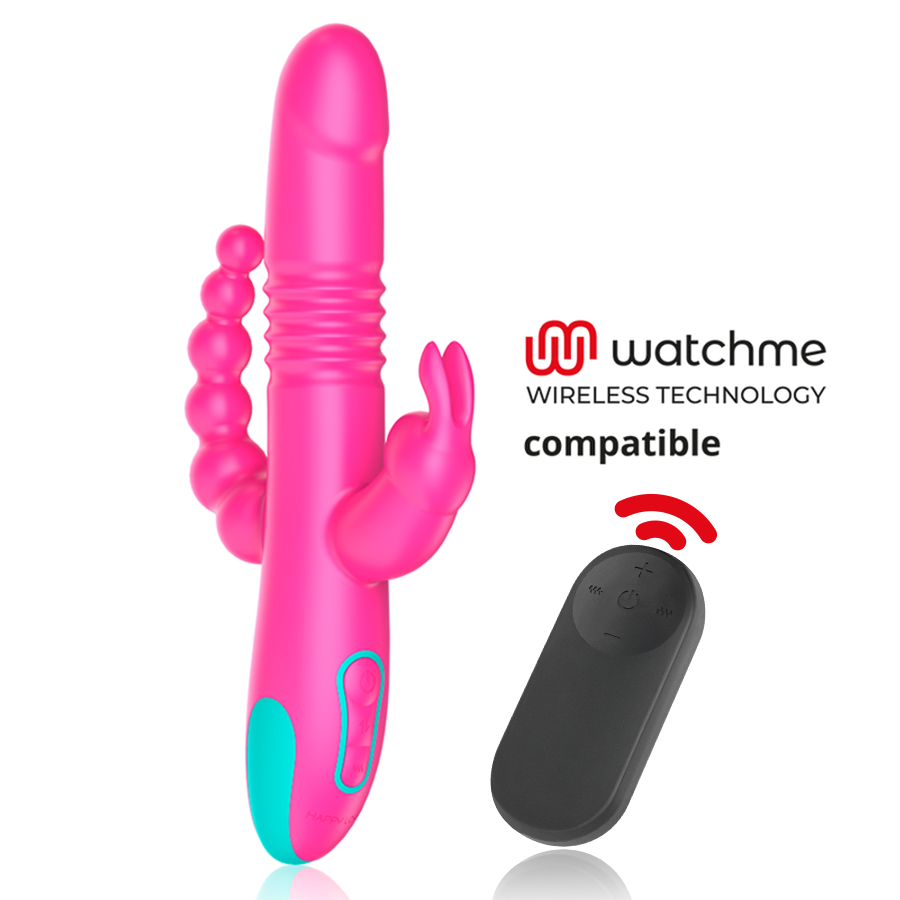 HAPPY LOKY - TRIPLA STIMOLAZIONE DONALD: COMPATIBILE CON LA TECNOLOGIA WIRELESS ANALE, G-SPOT E CLITORIDEA WATCHME - HAPPY LOKY | Lingerie Harness Boutique